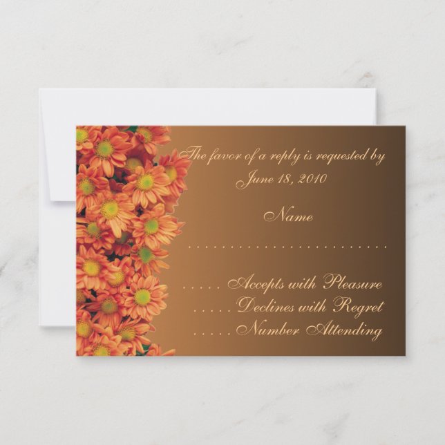 Tarjetas RSVP de flores de otoño (Anverso)