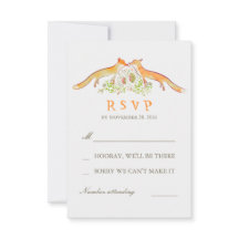 Tarjetas RSVP de Fox Love Wedding