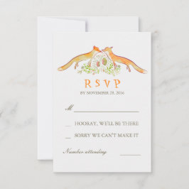 Tarjetas RSVP de Fox Love Wedding