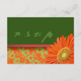 Tarjetas RSVP de Gerbera Naranja Green Script