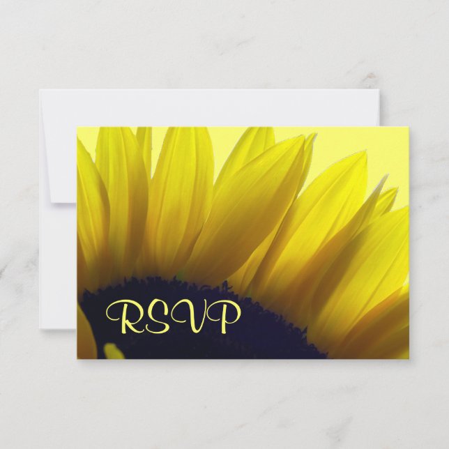 Tarjetas RSVP de girasol (Anverso)