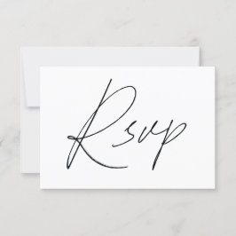 Tarjetas RSVP De Guión Ligero Para Blanco Boda