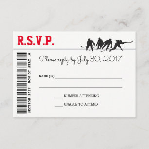 Tarjetas RSVP de Hockey Love