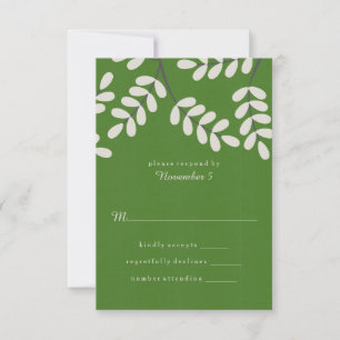 Tarjetas RSVP de hojas verdes