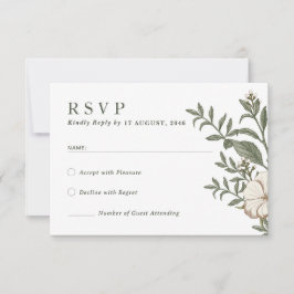 Tarjetas RSVP de invitación a boda floral de flor 