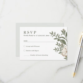 Tarjetas RSVP de invitación a boda floral de flor 