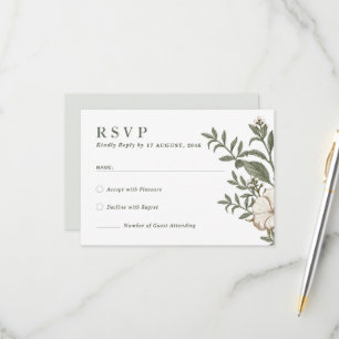Tarjetas RSVP de invitación a boda floral de flor