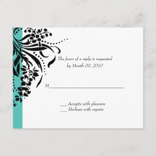 Tarjetas RSVP de invitación a la boda turquesa