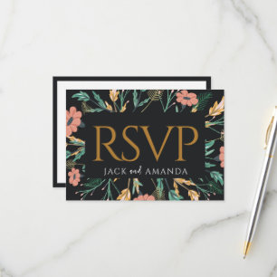 Tarjetas RSVP de invitación a la elegante boda de