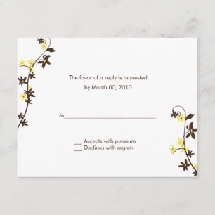 Tarjetas RSVP de invitación a matrimonio marrón y