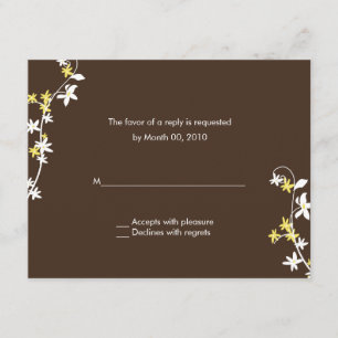 Tarjetas RSVP de invitación a matrimonio marrón y