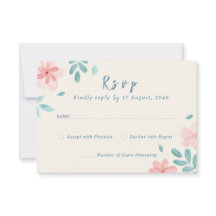 Tarjetas RSVP de invitación a matrimonio rosa de c