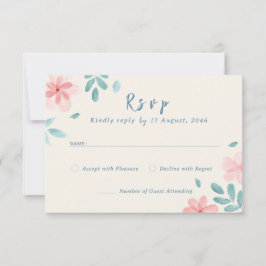 Tarjetas RSVP de invitación a matrimonio rosa de c