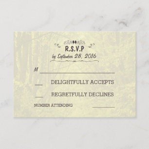 Tarjetas RSVP de la avenida de los árboles de Wood