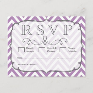 Tarjetas RSVP de la boda africana violeta y de Che
