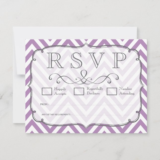 Tarjetas RSVP de la boda africana violeta y de Che (Anverso)