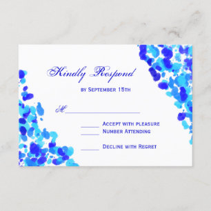 Tarjetas RSVP de la Boda Azul Real Verde azulada d