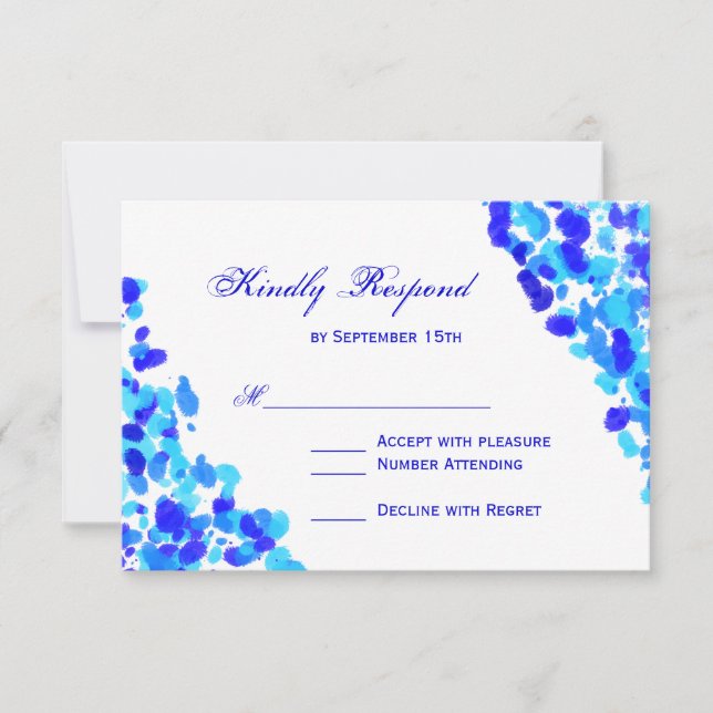Tarjetas RSVP de la Boda Azul Real Verde azulada d (Anverso)
