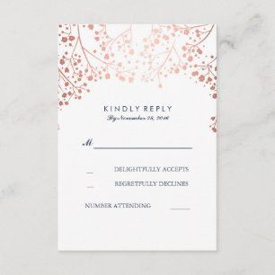 Tarjetas RSVP de la boda de aliento del bebé con R