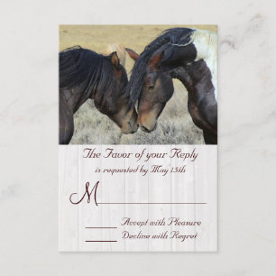 Tarjetas RSVP de la boda de caballos WIld Mustang