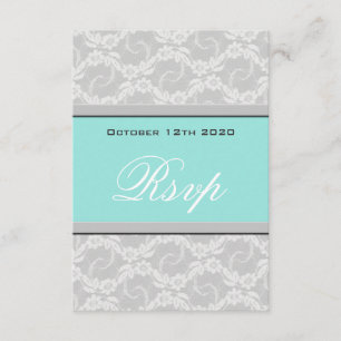 Tarjetas RSVP de la boda de encaje de color blanco