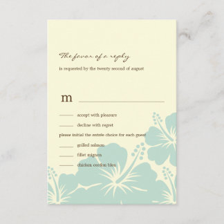 Tarjetas RSVP de la boda de Hibiscus Delight (Azul