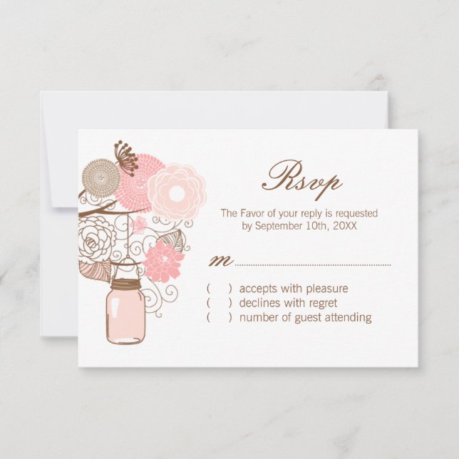 Tarjetas RSVP de la boda de la boda de la masona c (Anverso)