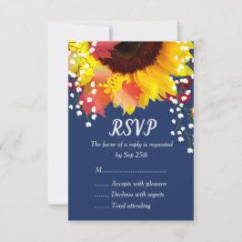 Tarjetas RSVP de la boda de la caída del girasol a