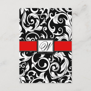 Tarjetas RSVP de la boda de la damáscara negra y r