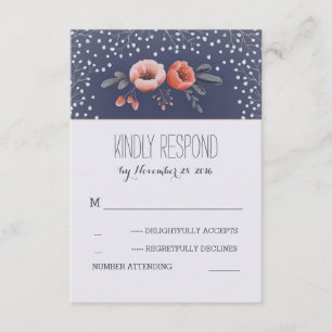 Tarjetas RSVP de la boda de la flor de aliento del