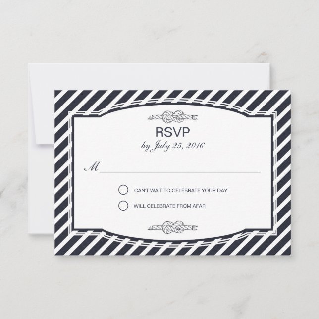 Tarjetas RSVP de la boda de la Marina Knot de Sail (Anverso)