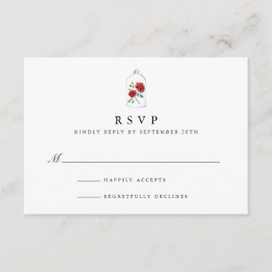 Tarjetas RSVP de la boda de la rosa roja