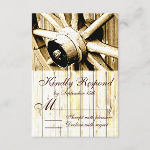Tarjetas RSVP de la boda de la rueda del vagón en