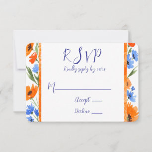 Tarjetas RSVP de la boda de las flores silvestres