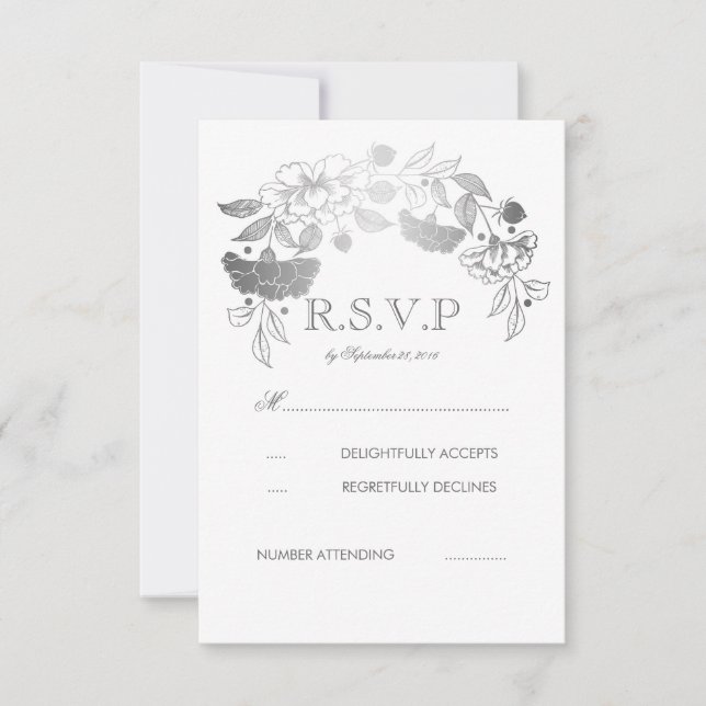 Tarjetas RSVP de la boda de Laurel de los Campeone (Anverso)
