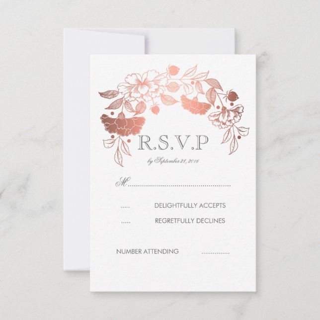 Tarjetas RSVP de la boda de Laurel de los Rosas Go (Anverso)
