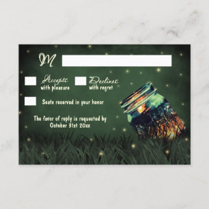 Tarjetas RSVP de la boda de luciérnagas de Mason J