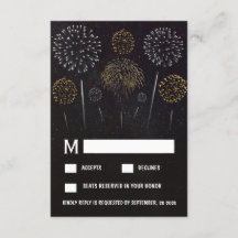 Tarjetas RSVP de la Boda de Oro Negra con tema de 