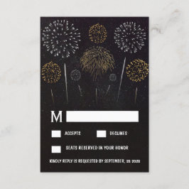 Tarjetas RSVP de la Boda de Oro Negra con tema de