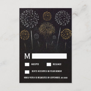 Tarjetas RSVP de la Boda de Oro Negra con tema de 
