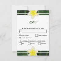 Tarjetas RSVP de la boda de Plumeria Frangipani am