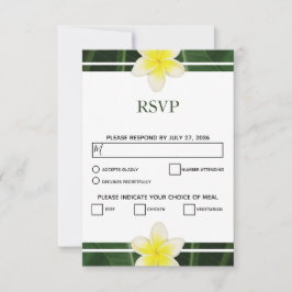 Tarjetas RSVP de la boda de Plumeria Frangipani am
