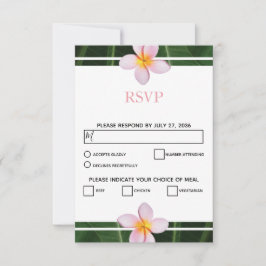 Tarjetas RSVP de la boda de Plumeria Rosa Frangipa