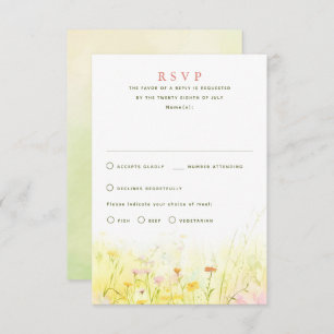 Tarjetas RSVP de la boda de verano de Flores silve