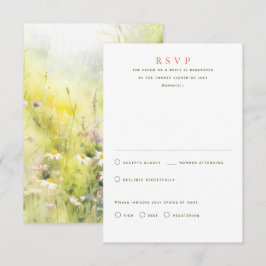 Tarjetas RSVP de la boda de verano de Flores silve