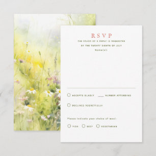 Tarjetas RSVP de la boda de verano de Flores silve
