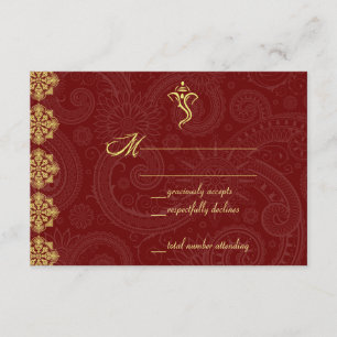 Tarjetas RSVP de la boda de Vinayaka