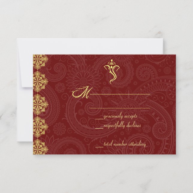 Tarjetas RSVP de la boda de Vinayaka (Anverso)