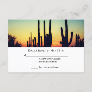 Tarjetas RSVP de la boda del atardecer de Arizona 