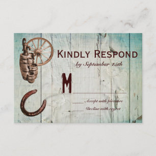 Tarjetas RSVP de la boda del barril de la rueda de